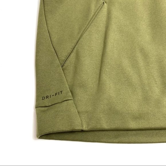 Nike Therma Pullover Swoosh Training Big Nike Logo Hoodie Olive Green - Picture 6 of 9